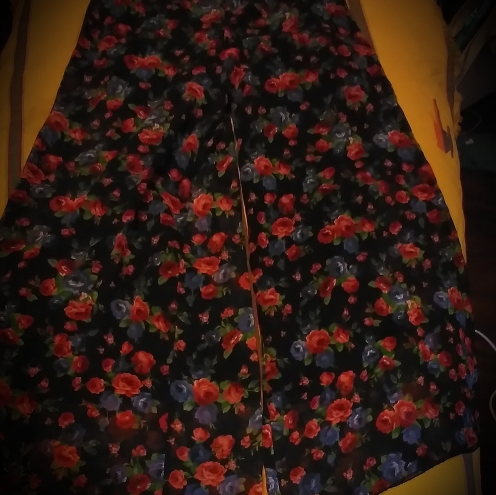 Very large bell bottom. 100% polyester pants
